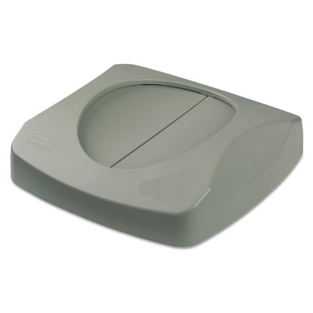 RUBBERMAID COMMERCIAL Swing Top Lid, Gray, Plastic FG268988GRAY